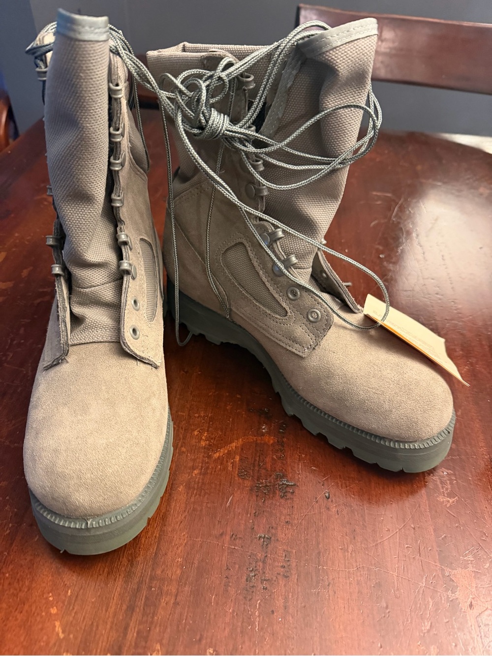 Tactical Lace-Up Men's Boots in Taupe NWT
